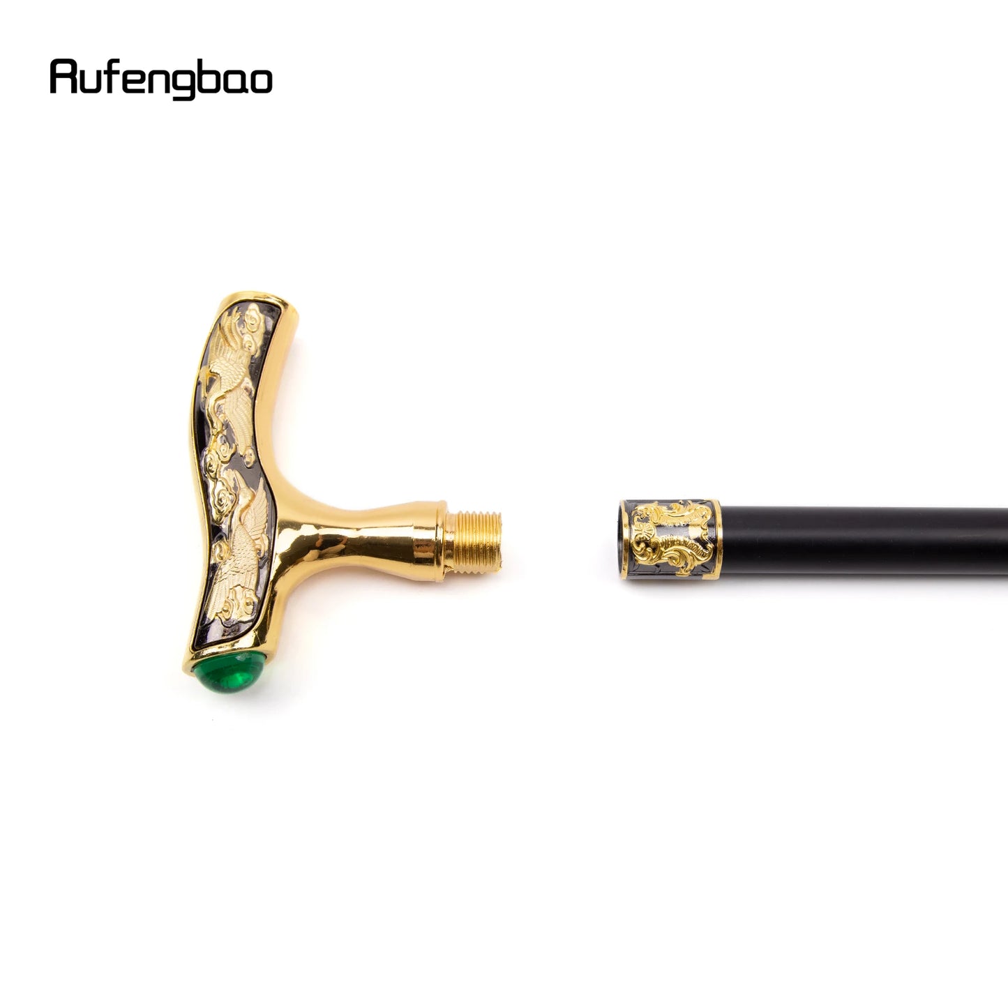 Crane Walking Cane Green Gemstone Fashion Decorative Walking Stick Gentleman Elegant Cosplay Cane Knob Crosier 93cm