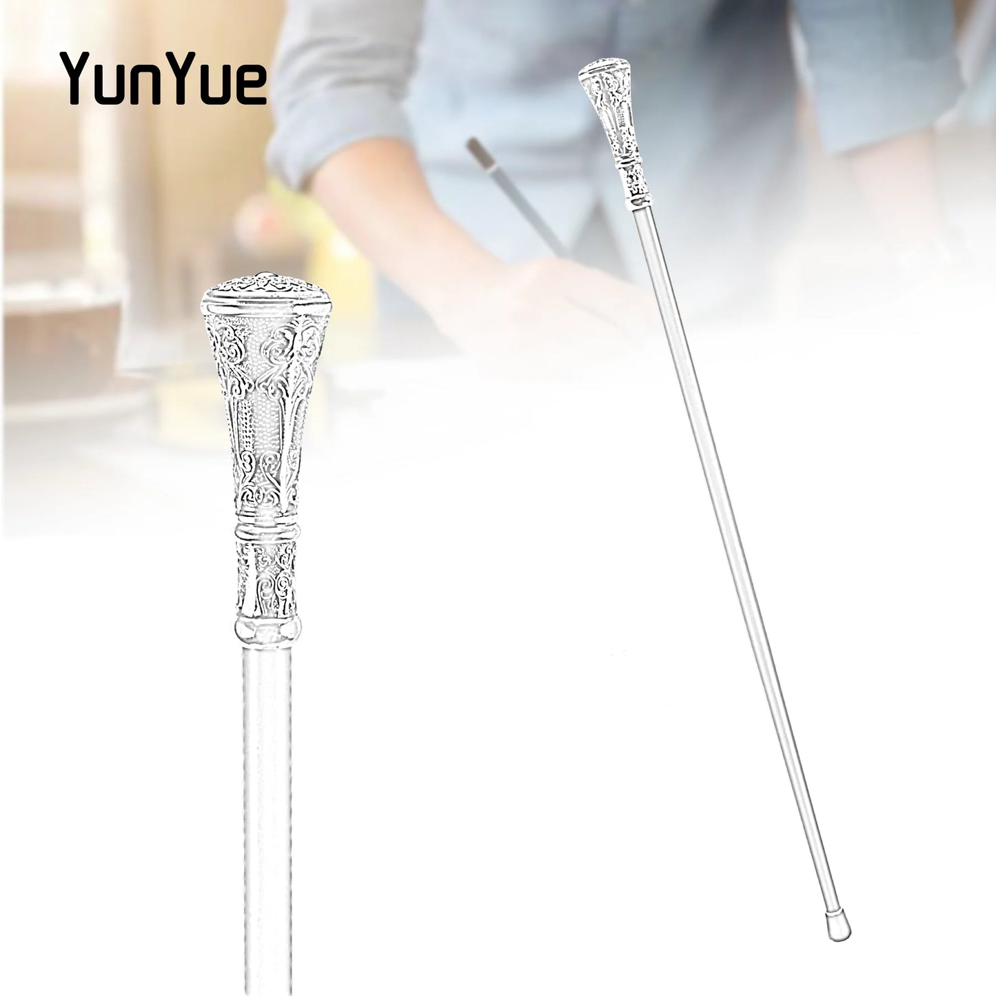 Gold Black Round Metals Walking Cane Gentleman Self-defense Cane Knife Walking Stick Film Props Cane Swords Real Blade Hidden