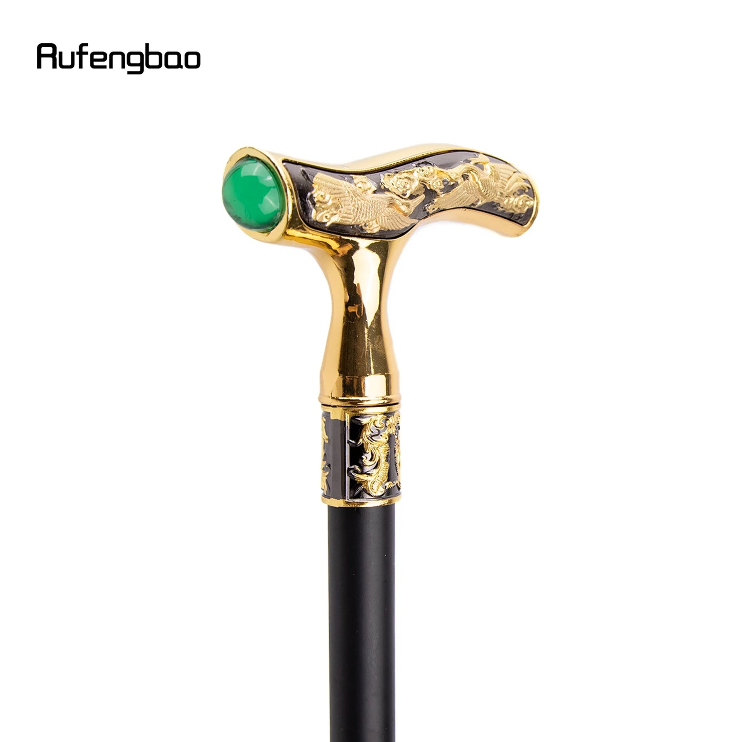 Crane Walking Cane Green Gemstone Fashion Decorative Walking Stick Gentleman Elegant Cosplay Cane Knob Crosier 93cm