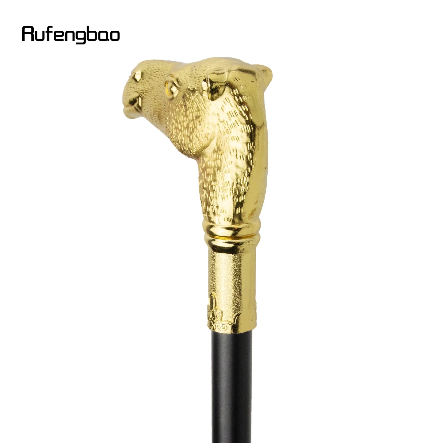 Golden Camel Head Walking Cane Fashion Walking Stick Gentleman Luxury Crosier Knob Walking Stick 93cm