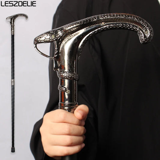 Snake-Head Luxury Walking Cane For Men Fashion Decorative Walking Stick Man Vintage Cane Party Antique Stick Elegant Hand Stick