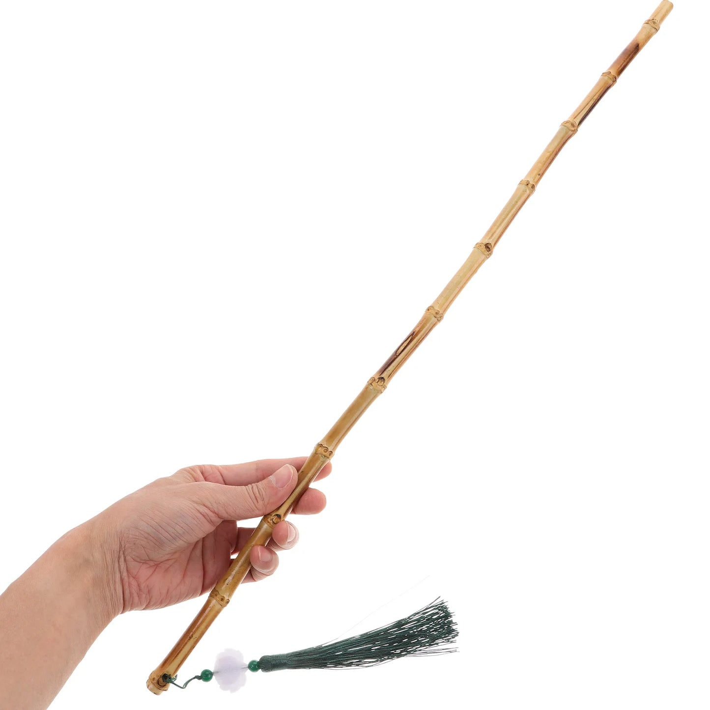 Cane Handmade Walking Stick Adjustable Length NonSlip Handle Foldable Design Rattan Trekking Pole Vintage