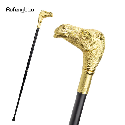Golden Camel Head Walking Cane Fashion Walking Stick Gentleman Luxury Crosier Knob Walking Stick 93cm